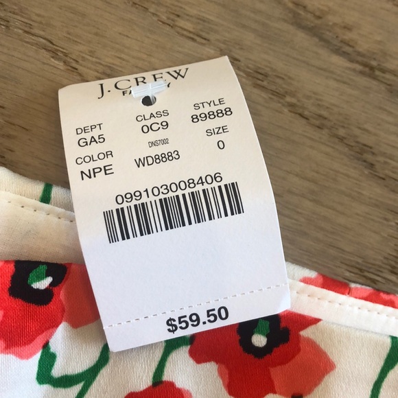 NWT J. Crew Factory Skirt Floral Print Size 0 - Picture 2 of 8
